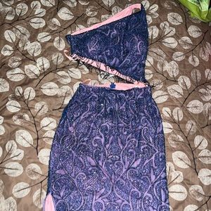 2 Piece Royal Blue Color Sequin Bead With Fringe Never Worn!